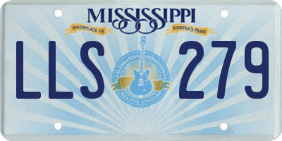 MS license plate LLS279