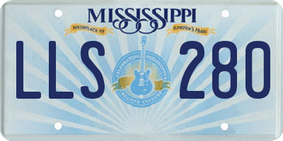 MS license plate LLS280