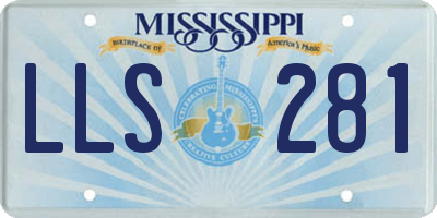 MS license plate LLS281