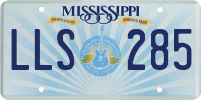 MS license plate LLS285