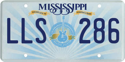 MS license plate LLS286