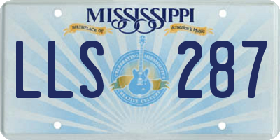 MS license plate LLS287
