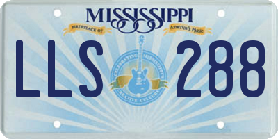 MS license plate LLS288