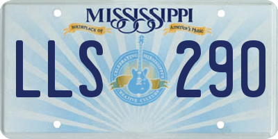 MS license plate LLS290