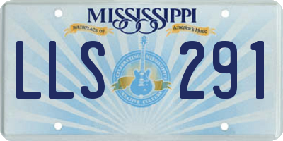 MS license plate LLS291