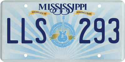 MS license plate LLS293