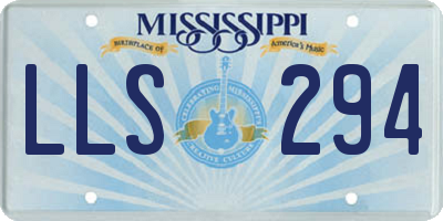 MS license plate LLS294