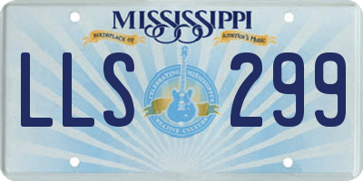 MS license plate LLS299
