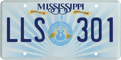 MS license plate LLS301