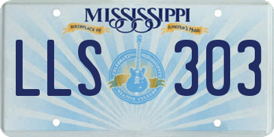 MS license plate LLS303