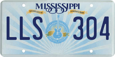 MS license plate LLS304