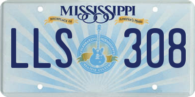 MS license plate LLS308