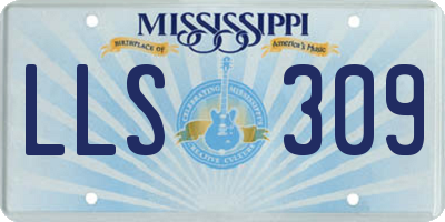MS license plate LLS309