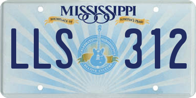 MS license plate LLS312