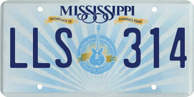 MS license plate LLS314