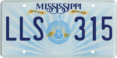 MS license plate LLS315