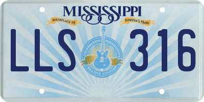 MS license plate LLS316