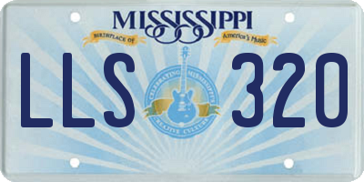 MS license plate LLS320