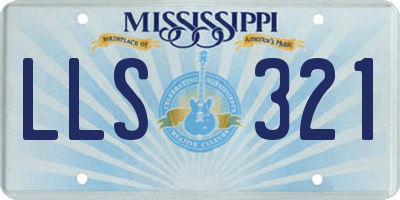 MS license plate LLS321