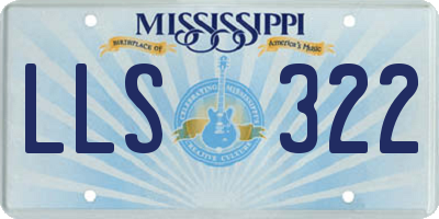 MS license plate LLS322
