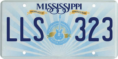 MS license plate LLS323