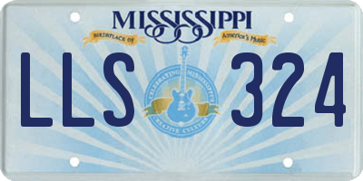 MS license plate LLS324