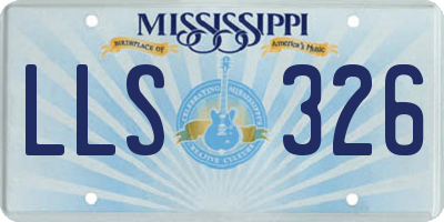 MS license plate LLS326