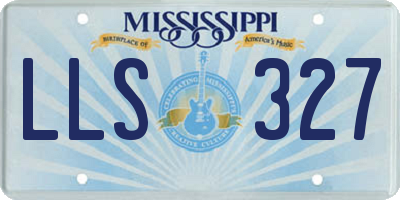 MS license plate LLS327