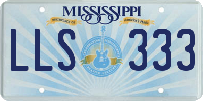 MS license plate LLS333