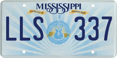 MS license plate LLS337