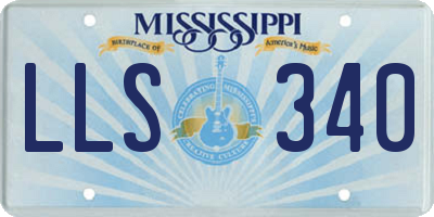 MS license plate LLS340