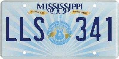 MS license plate LLS341