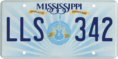 MS license plate LLS342