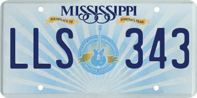 MS license plate LLS343