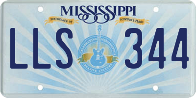 MS license plate LLS344