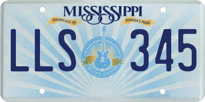 MS license plate LLS345