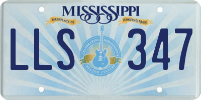 MS license plate LLS347