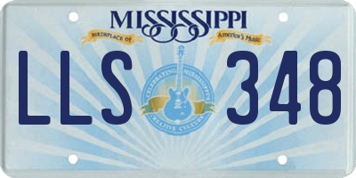 MS license plate LLS348