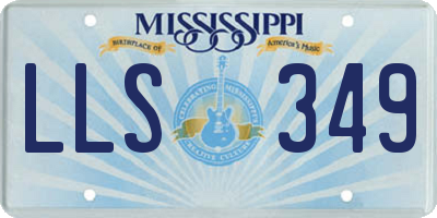 MS license plate LLS349