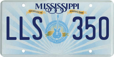 MS license plate LLS350