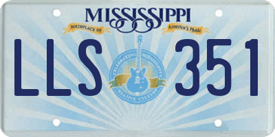 MS license plate LLS351