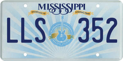 MS license plate LLS352