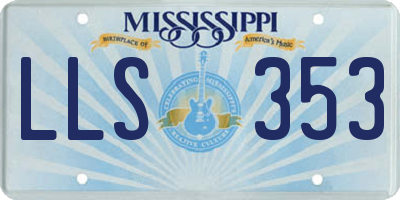 MS license plate LLS353