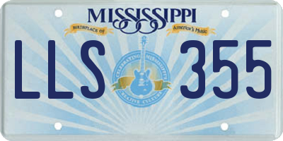 MS license plate LLS355