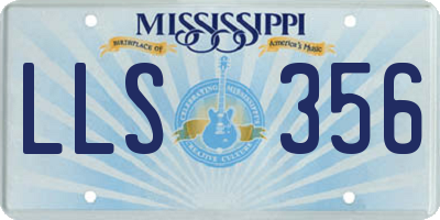 MS license plate LLS356