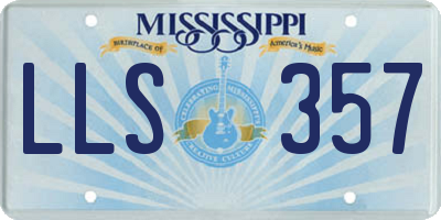 MS license plate LLS357