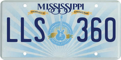 MS license plate LLS360