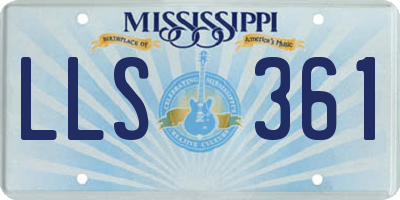 MS license plate LLS361