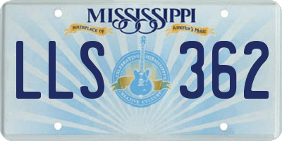 MS license plate LLS362