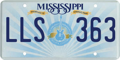 MS license plate LLS363